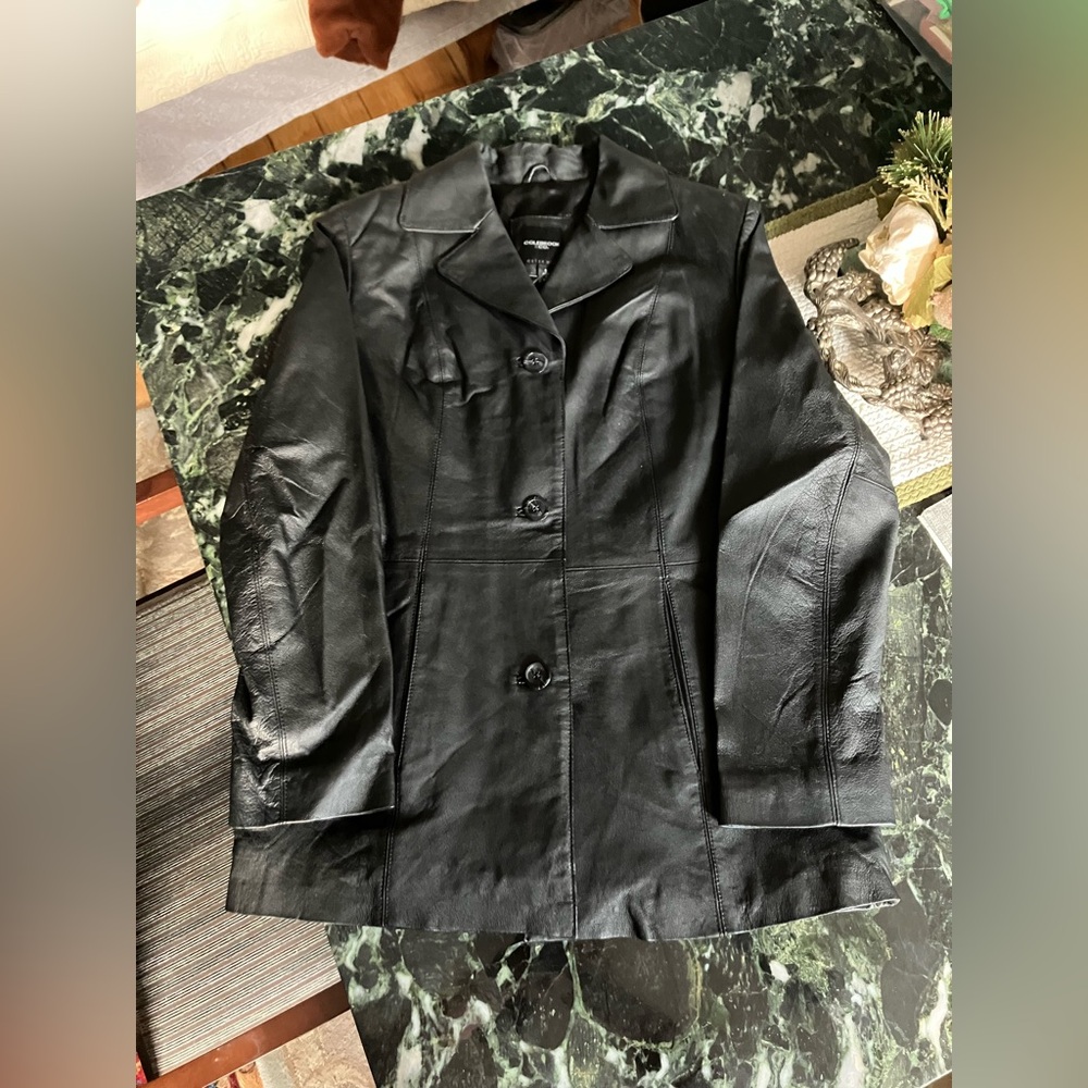 NWOT 100% Colebrook & Co. Black Leather Jacket